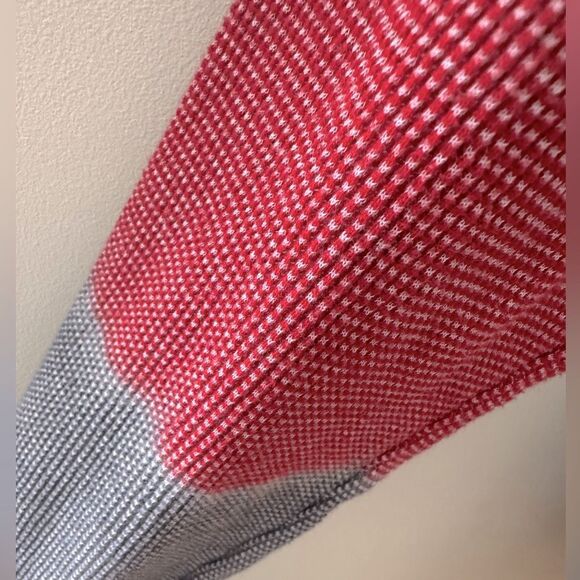 BDG Waffle Knit Red White & Blue Y2K Dip Dyed Casual Long Sleeve Tee Surfer Sz S - Picture 3 of 6